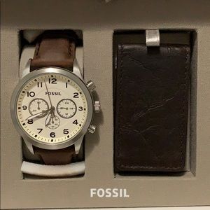 Brand new fossil watch with wallet money clip
